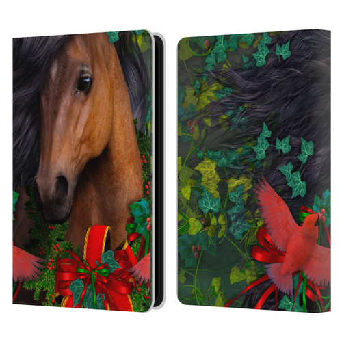 Laurie Prindle Western Stallion A Morgan Christmas Leather Book Wallet Case Cover For Amazon Kindle Paperwhite 5 (2021)