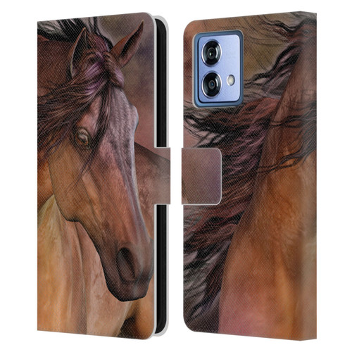 Laurie Prindle Western Stallion Belleze Fiero Leather Book Wallet Case Cover For Motorola Moto G84 5G
