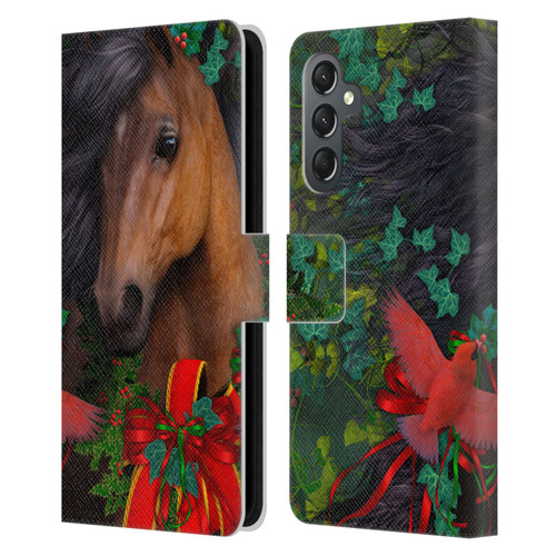 Laurie Prindle Western Stallion A Morgan Christmas Leather Book Wallet Case Cover For Samsung Galaxy A25 5G