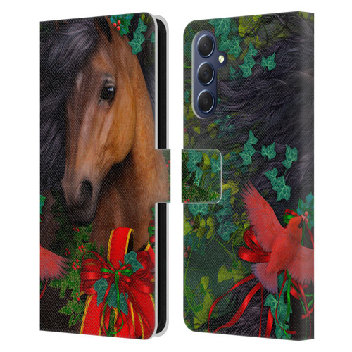 Laurie Prindle Western Stallion A Morgan Christmas Leather Book Wallet Case Cover For Samsung Galaxy M54 5G