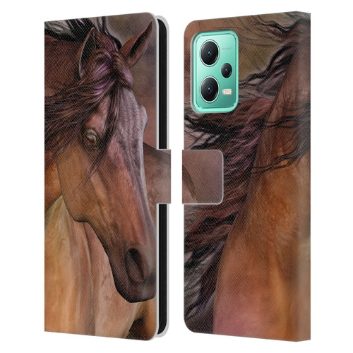 Laurie Prindle Western Stallion Belleze Fiero Leather Book Wallet Case Cover For Xiaomi Redmi Note 12 5G