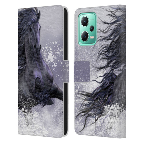 Laurie Prindle Western Stallion Winter Thunder Leather Book Wallet Case Cover For Xiaomi Redmi Note 12 5G