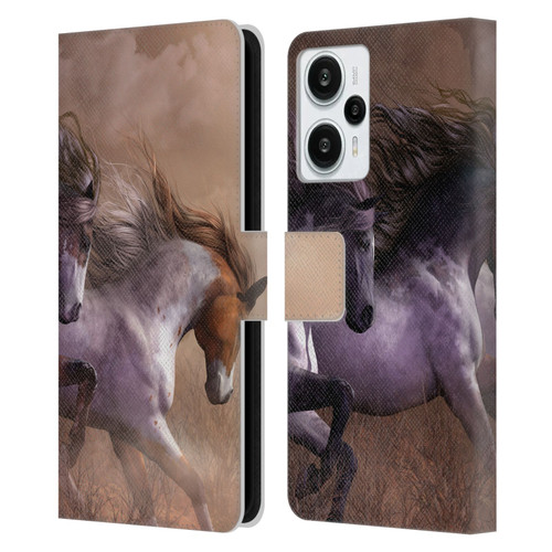 Laurie Prindle Western Stallion Run To Freedom Leather Book Wallet Case Cover For Xiaomi Redmi Note 12T