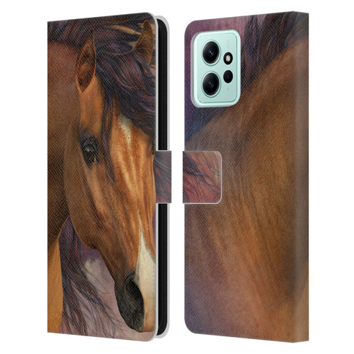Laurie Prindle Western Stallion Flash Leather Book Wallet Case Cover For Xiaomi Redmi 12