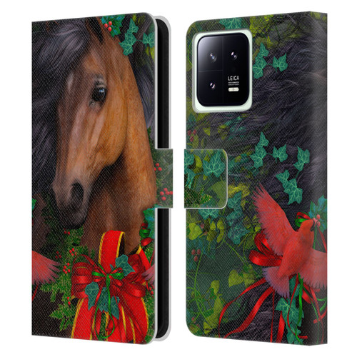 Laurie Prindle Western Stallion A Morgan Christmas Leather Book Wallet Case Cover For Xiaomi 13 5G