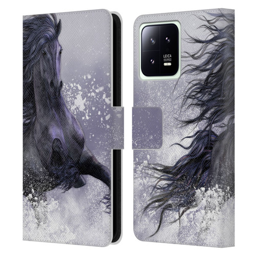 Laurie Prindle Western Stallion Winter Thunder Leather Book Wallet Case Cover For Xiaomi 13 5G