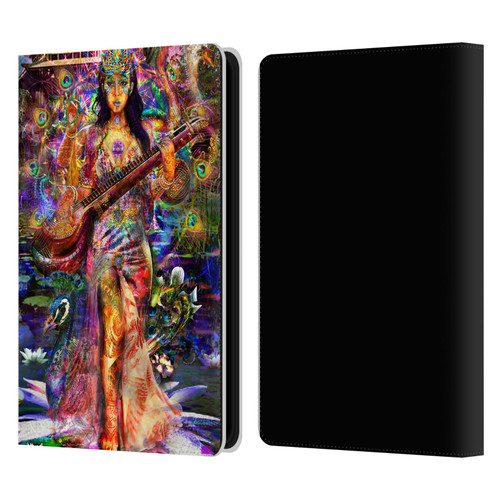 Jumbie Art Gods and Goddesses Saraswatti Leather Book Wallet Case Cover For Amazon Kindle Paperwhite 5 (2021)