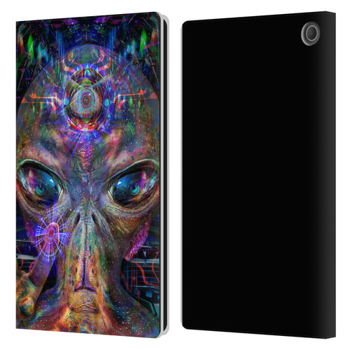 Jumbie Art Visionary Alien Leather Book Wallet Case Cover For Amazon Fire Max 11 2023