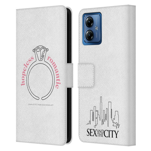 Sex and The City: Television Series Characters Hopeless Romantic Charlotte Leather Book Wallet Case Cover For Motorola Moto G14