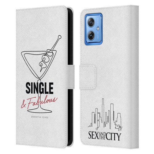 Sex and The City: Television Series Characters Single And Fabulous Samantha Leather Book Wallet Case Cover For Motorola Moto G54 5G