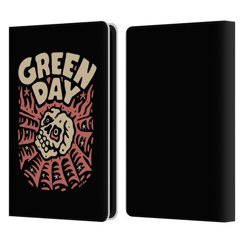 Green Day Graphics Skull Spider Leather Book Wallet Case Cover For Amazon Kindle Paperwhite 5 (2021)