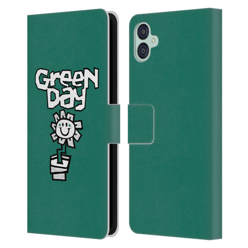 Green Day Graphics Flower Leather Book Wallet Case Cover For Samsung Galaxy M04 5G / A04e
