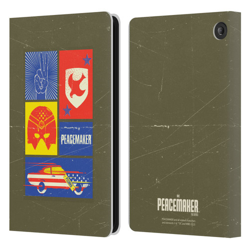 Peacemaker: Television Series Graphics Icons Leather Book Wallet Case Cover For Amazon Fire 7 2022