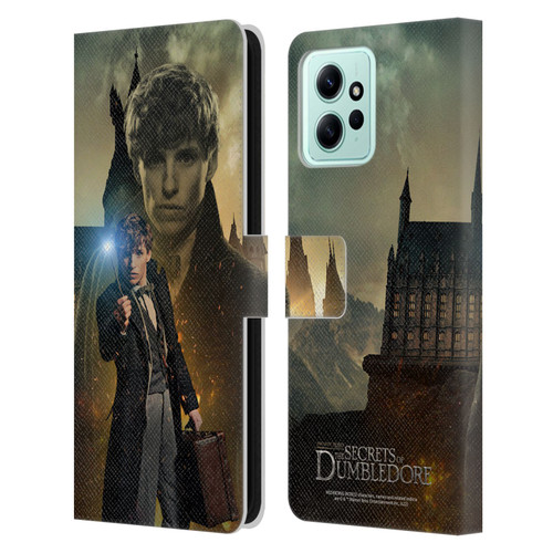 Fantastic Beasts: Secrets of Dumbledore Character Art Newt Scamander Leather Book Wallet Case Cover For Xiaomi Redmi 12