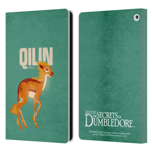 Fantastic Beasts: Secrets of Dumbledore Graphic Badges Qilin Leather Book Wallet Case Cover For Amazon Fire HD 8/Fire HD 8 Plus 2020