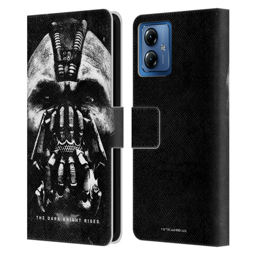 The Dark Knight Rises Key Art Bane Leather Book Wallet Case Cover For Motorola Moto G14