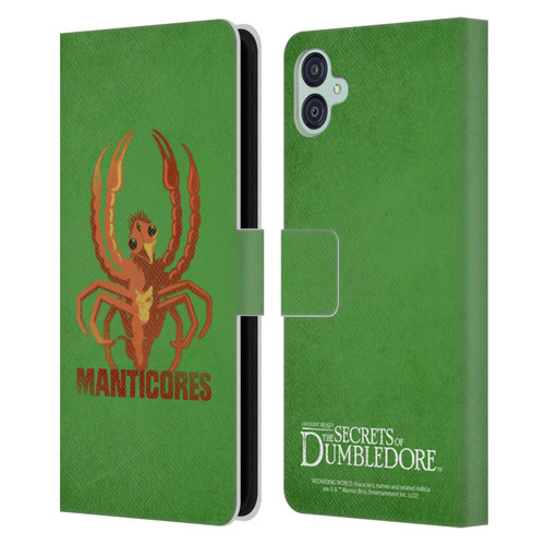 Fantastic Beasts: Secrets of Dumbledore Graphic Badges Manticores Leather Book Wallet Case Cover For Samsung Galaxy M04 5G / A04e