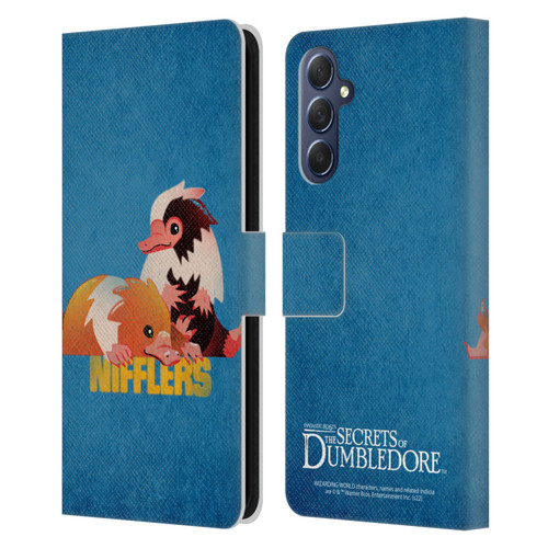 Fantastic Beasts: Secrets of Dumbledore Graphic Badges Nifflers Leather Book Wallet Case Cover For Samsung Galaxy M54 5G