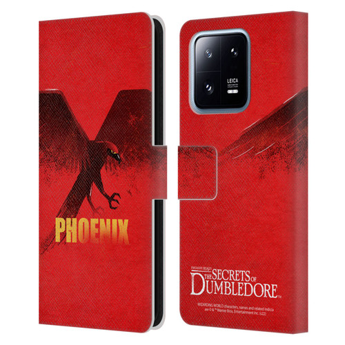 Fantastic Beasts: Secrets of Dumbledore Graphic Badges Phoenix Leather Book Wallet Case Cover For Xiaomi 13 Pro 5G