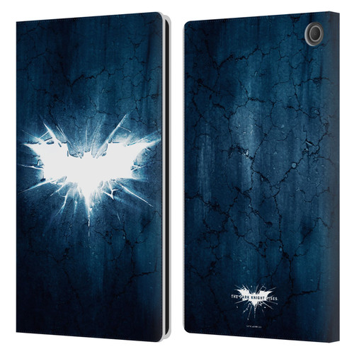 The Dark Knight Rises Logo Grunge Leather Book Wallet Case Cover For Amazon Fire Max 11 2023