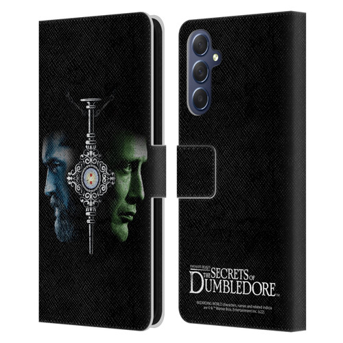 Fantastic Beasts: Secrets of Dumbledore Graphic Core Dumbledore And Grindelwald Leather Book Wallet Case Cover For Samsung Galaxy M54 5G