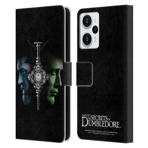 Fantastic Beasts: Secrets of Dumbledore Graphic Core Dumbledore And Grindelwald Leather Book Wallet Case Cover For Xiaomi Redmi Note 12T