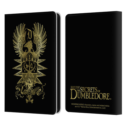Fantastic Beasts: Secrets of Dumbledore Graphics Dumbledore's Crest Leather Book Wallet Case Cover For Amazon Kindle 11th Gen 6in 2022
