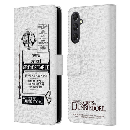 Fantastic Beasts: Secrets of Dumbledore Graphics Gellert Grindelwald Leather Book Wallet Case Cover For Samsung Galaxy A24 4G / M34 5G