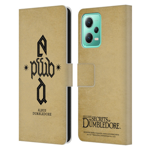 Fantastic Beasts: Secrets of Dumbledore Graphics Dumbledore's Monogram Leather Book Wallet Case Cover For Xiaomi Redmi Note 12 5G