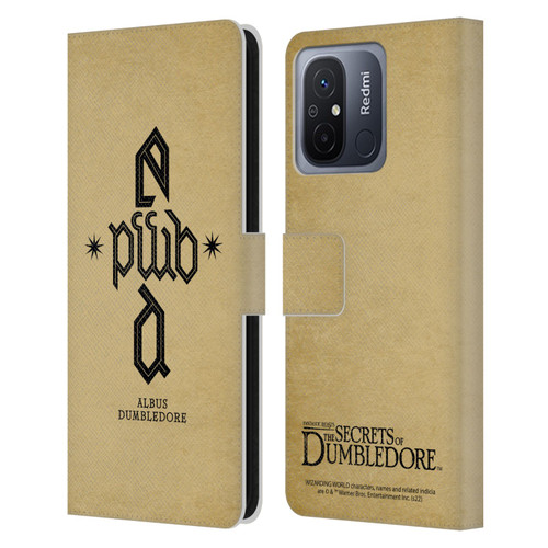 Fantastic Beasts: Secrets of Dumbledore Graphics Dumbledore's Monogram Leather Book Wallet Case Cover For Xiaomi Redmi 12C