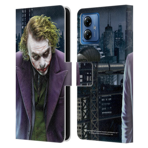 The Dark Knight Character Art Joker Leather Book Wallet Case Cover For Motorola Moto G14