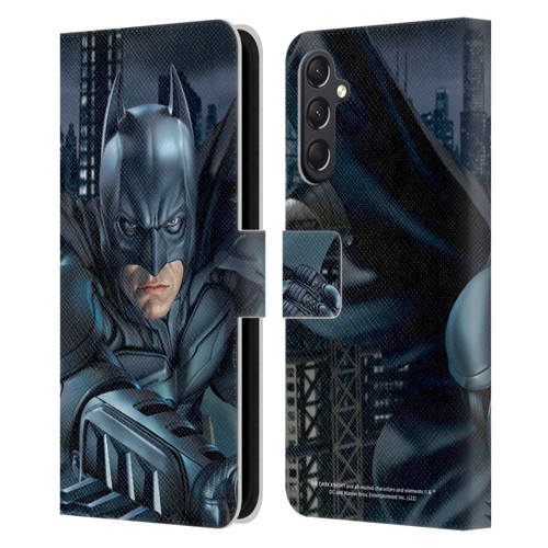 The Dark Knight Character Art Batman Leather Book Wallet Case Cover For Samsung Galaxy A24 4G / M34 5G