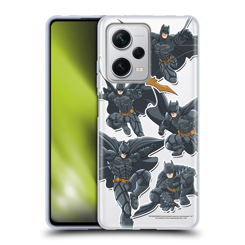 The Dark Knight Character Art Batman Sticker Collage Soft Gel Case for Xiaomi Redmi Note 12 Pro+ 5G