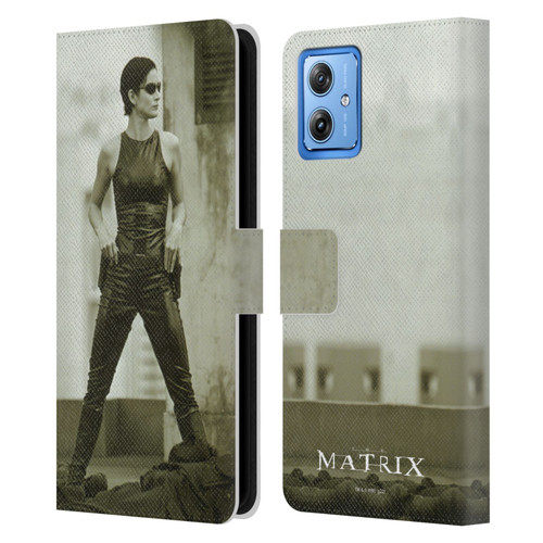 The Matrix Key Art Trinity Leather Book Wallet Case Cover For Motorola Moto G54 5G