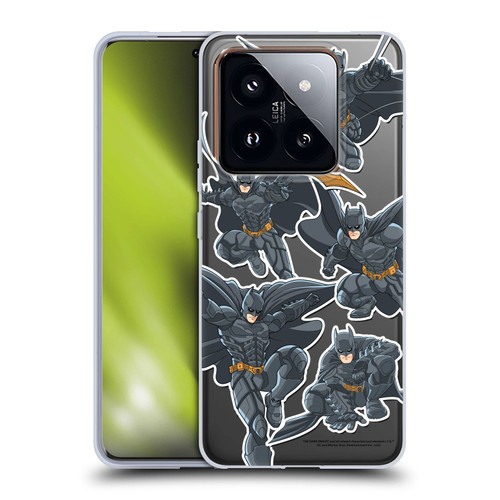 The Dark Knight Character Art Batman Sticker Collage Soft Gel Case for Xiaomi 14 Pro