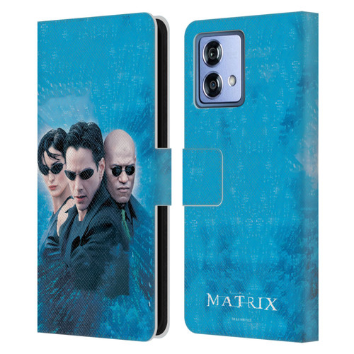 The Matrix Key Art Group 3 Leather Book Wallet Case Cover For Motorola Moto G84 5G