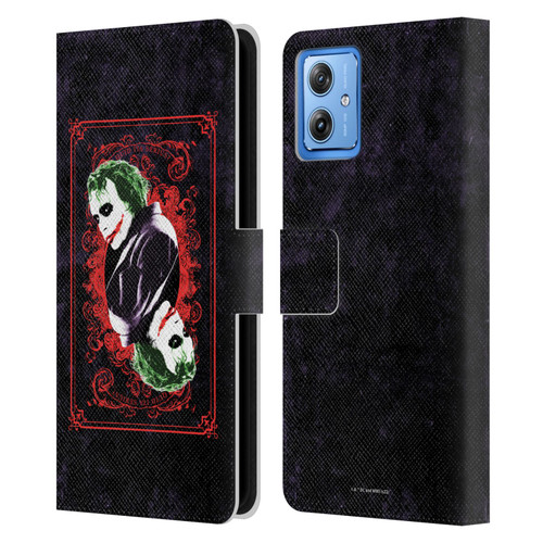 The Dark Knight Graphics Joker Card Leather Book Wallet Case Cover For Motorola Moto G54 5G