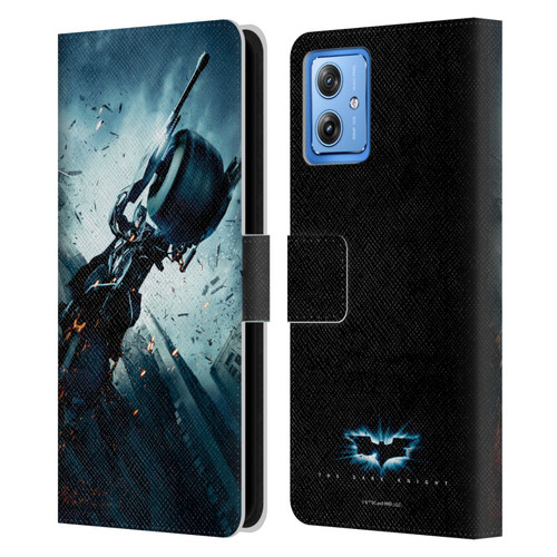 The Dark Knight Key Art Batman Batpod Leather Book Wallet Case Cover For Motorola Moto G54 5G