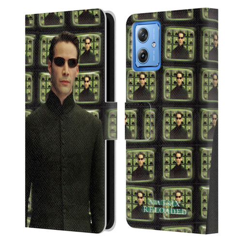 The Matrix Reloaded Key Art Neo 2 Leather Book Wallet Case Cover For Motorola Moto G54 5G