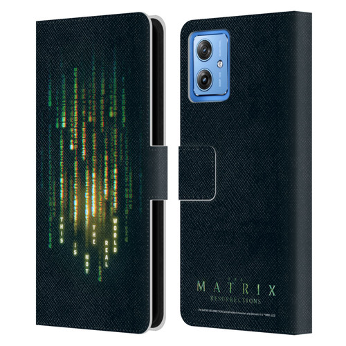 The Matrix Resurrections Key Art This Is Not The Real World Leather Book Wallet Case Cover For Motorola Moto G54 5G