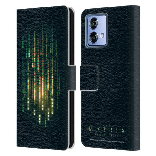 The Matrix Resurrections Key Art This Is Not The Real World Leather Book Wallet Case Cover For Motorola Moto G84 5G