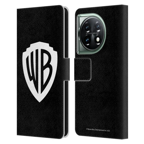 Warner Bros. Shield Logo Black Leather Book Wallet Case Cover For OnePlus 11 5G
