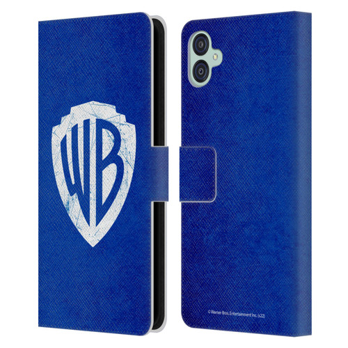 Warner Bros. Shield Logo Distressed Leather Book Wallet Case Cover For Samsung Galaxy M04 5G / A04e