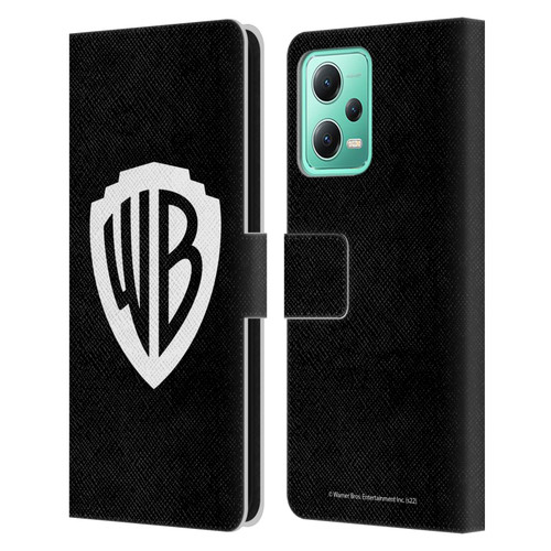 Warner Bros. Shield Logo Black Leather Book Wallet Case Cover For Xiaomi Redmi Note 12 5G