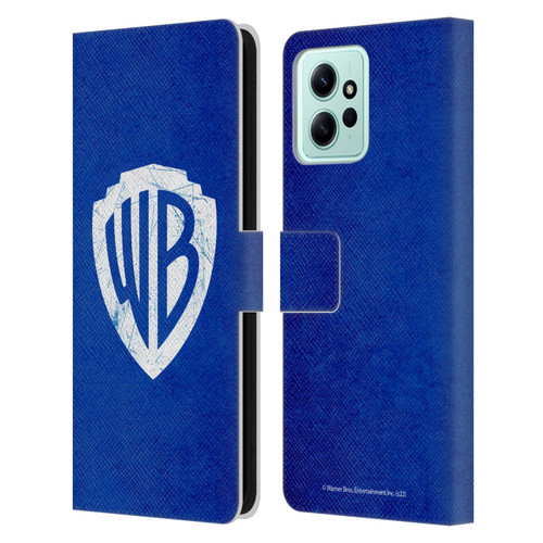 Warner Bros. Shield Logo Distressed Leather Book Wallet Case Cover For Xiaomi Redmi 12