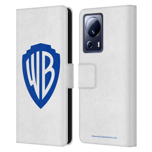 Warner Bros. Shield Logo White Leather Book Wallet Case Cover For Xiaomi 13 Lite 5G