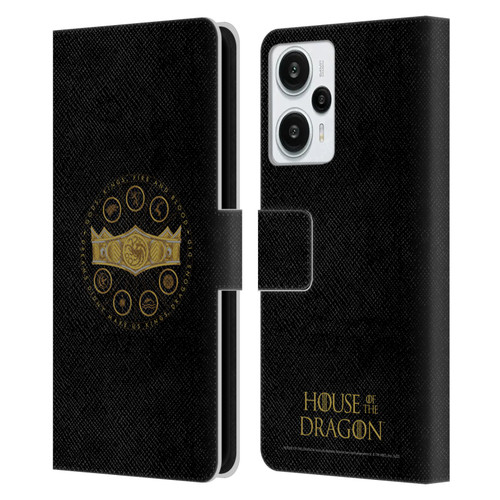 House Of The Dragon: Television Series Graphics Crown Leather Book Wallet Case Cover For Xiaomi Redmi Note 12T