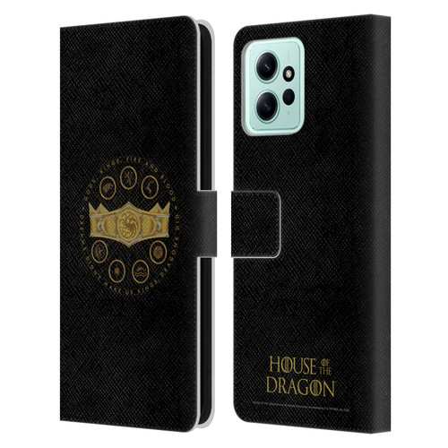 House Of The Dragon: Television Series Graphics Crown Leather Book Wallet Case Cover For Xiaomi Redmi 12