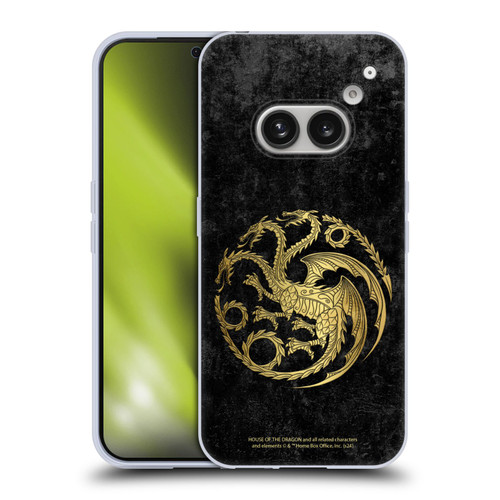 House Of The Dragon: Television Series Season 2 Graphics Gold Targaryen Logo Soft Gel Case for Nothing Phone (2a)