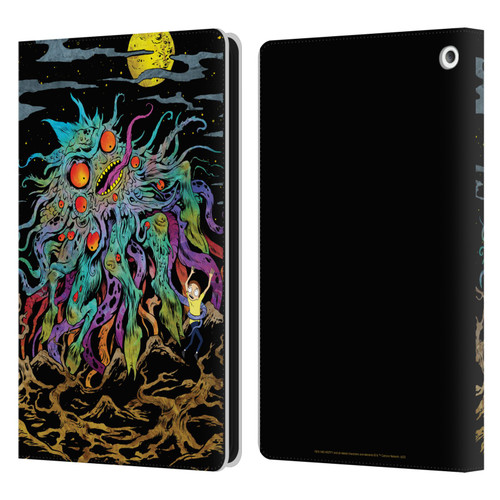 Rick And Morty Season 1 & 2 Graphics The Dunrick Horror Leather Book Wallet Case Cover For Amazon Fire HD 8/Fire HD 8 Plus 2020